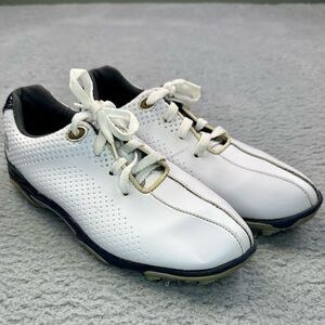 Footjoy‎ Golf Shoes Juniors 5 Lace Up Spike Cleats GJ White Blue Outdoor Sports